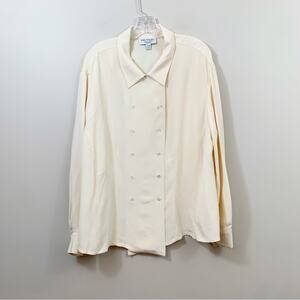 Emanuel Ungaro Silk Cream Long Sleeve Top